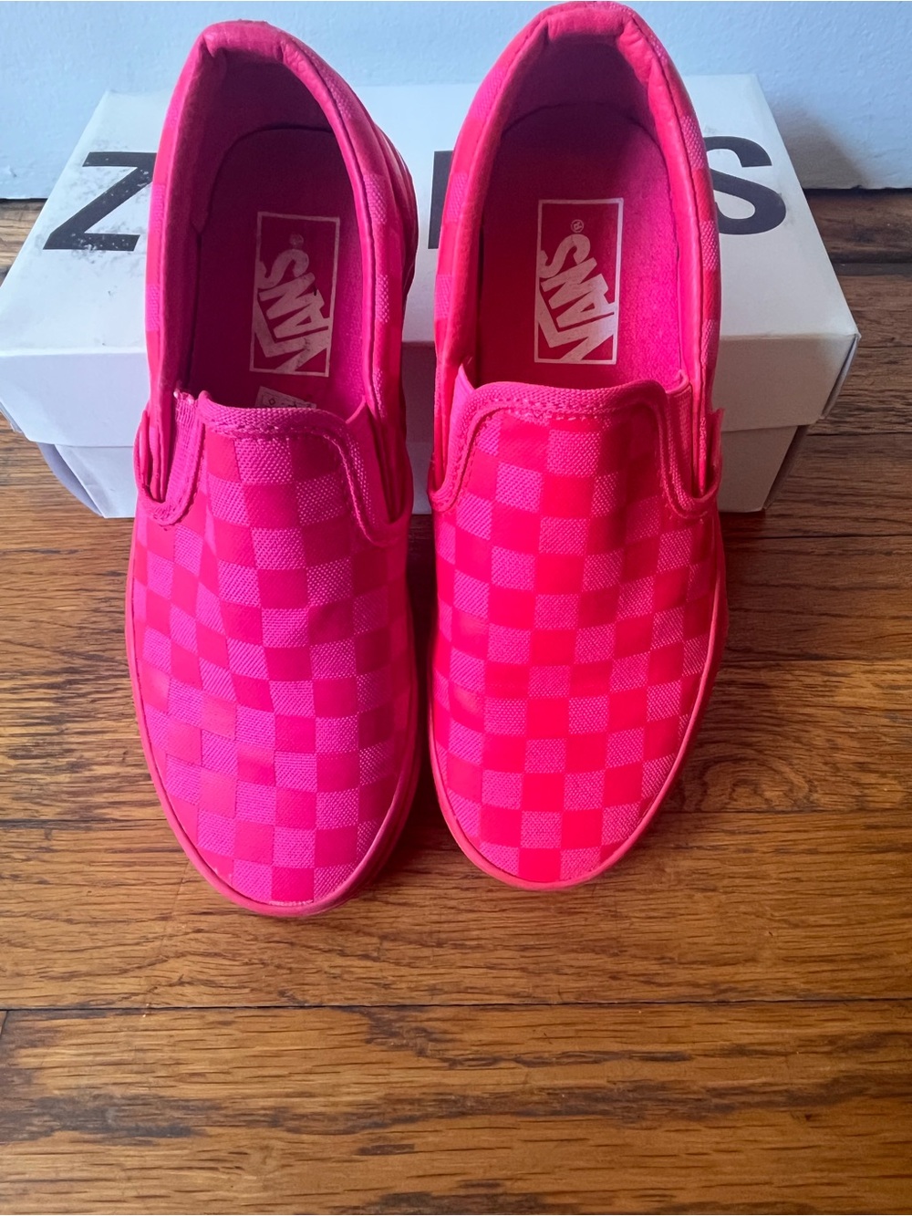 Vans Classic Slip-On Checkerboard Sneakers - Hot Pink - Picture 3 of 4